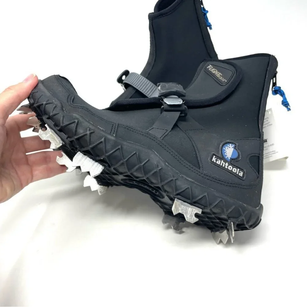 NEW Kahtoola Black Neoprene & Steel Cleat FLIGHT Boots Size XXS (Women's 5-6.5)